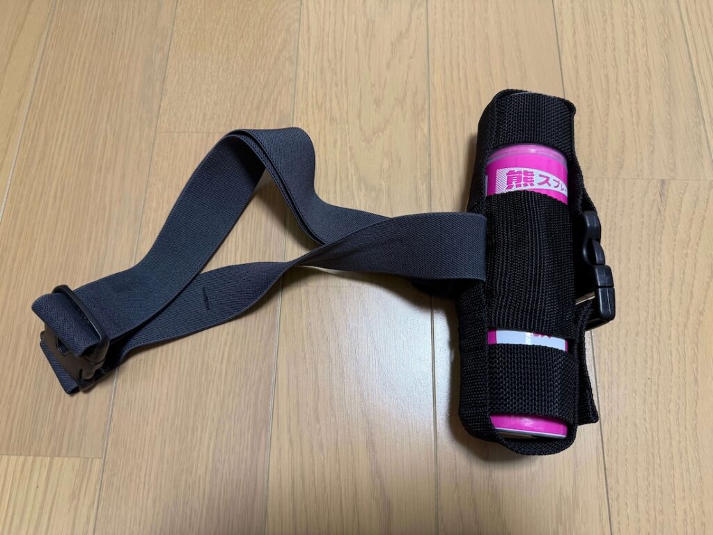 熊一目散をホルダーに装着した状態